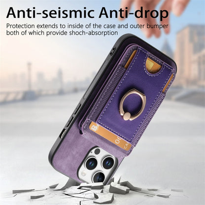 For iPhone 16 Pro Max Retro Splitable Magnetic Stand Card Bag Leather Phone Case(Purple) - iPhone 16 Pro Max Cases by buy2fix | Online Shopping UK | buy2fix