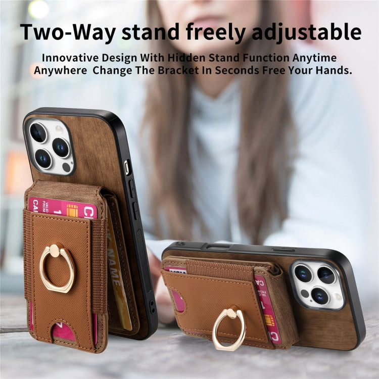 For iPhone 16 Pro Max Retro Splitable Magnetic Stand Card Bag Leather Phone Case(Brown) - iPhone 16 Pro Max Cases by buy2fix | Online Shopping UK | buy2fix