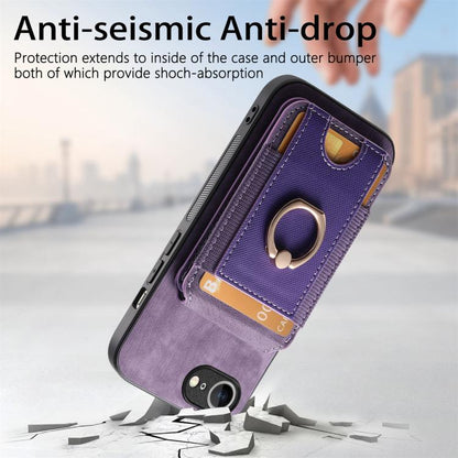 For iPhone 16e Retro Splitable Magnetic Stand Card Bag Leather Phone Case(Purple) - iPhone 16e Cases by buy2fix | Online Shopping UK | buy2fix