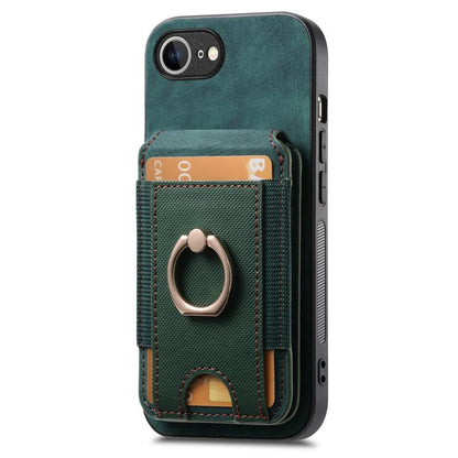 For iPhone 16e Retro Splitable Magnetic Stand Card Bag Leather Phone Case(Green) - iPhone 16e Cases by buy2fix | Online Shopping UK | buy2fix