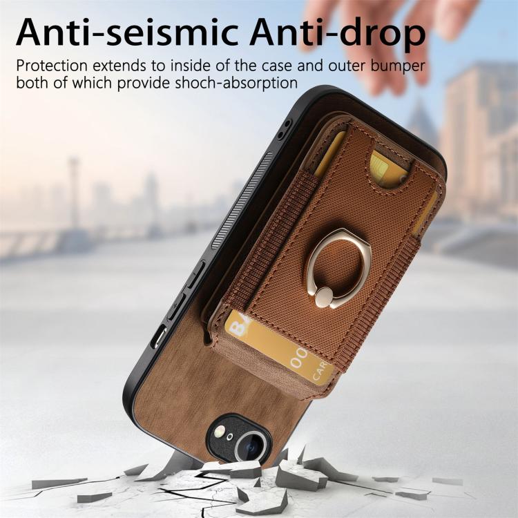 For iPhone 16e Retro Splitable Magnetic Stand Card Bag Leather Phone Case(Brown) - iPhone 16e Cases by buy2fix | Online Shopping UK | buy2fix