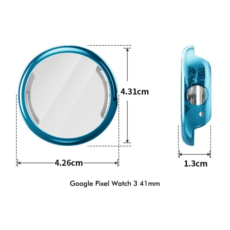 For Google Pixel Watch 3 41mm ENKAY Hat-Prince Full Coverage Electroplated Soft TPU Case with Screen Protection(Midnight Blue) - Watch Cases by ENKAY | Online Shopping UK | buy2fix