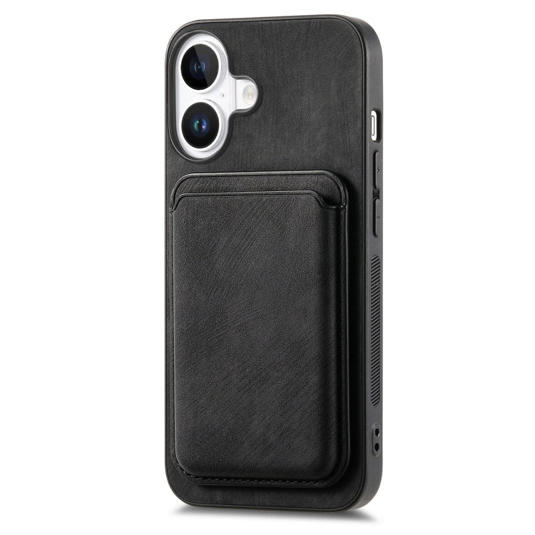 For iPhone 16 Plus Retro Leather Card Bag Magnetic Phone Case(Black) by buy2fix
