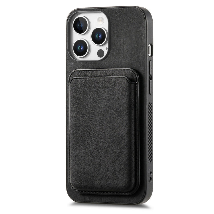 For iPhone 16 Pro Retro Leather Card Bag Magnetic Phone Case(Black) - iPhone 16 Pro Cases by buy2fix | Online Shopping UK | buy2fix