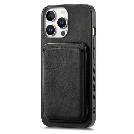 For iPhone 16 Pro Retro Leather Card Bag Magnetic Phone Case(Black) by buy2fix