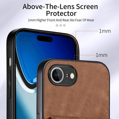 For iPhone 16e Retro Card Wallet Fold Leather Phone Case with Strap(Brown) - iPhone 16e Cases by buy2fix | Online Shopping UK | buy2fix