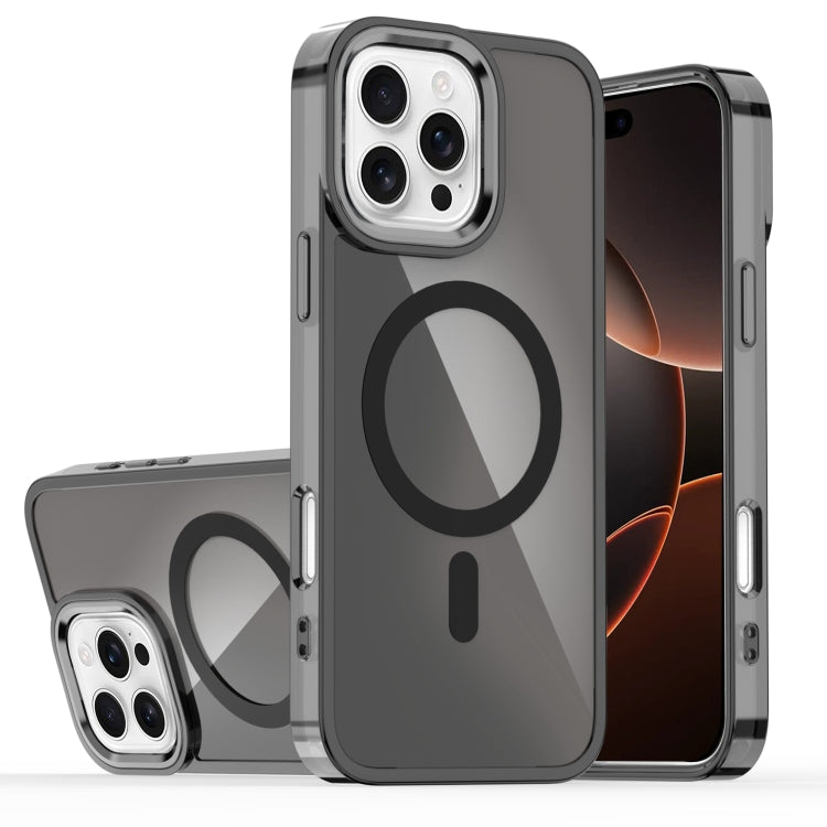 For iPhone 16 Pro Max Bright Shadow Magsafe Discoloration Phone Case(Black) by buy2fix