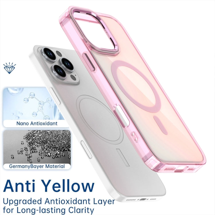 For iPhone 16 Bright Shadow Magsafe Discoloration Phone Case(Pink) - iPhone 16 Cases by buy2fix | Online Shopping UK | buy2fix