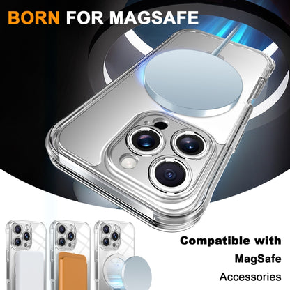 For iPhone 16 Pro Max Skin Feel MagSafe Holder 360 Full Body Phone Case(Transparent) - iPhone 16 Pro Max Cases by buy2fix | Online Shopping UK | buy2fix