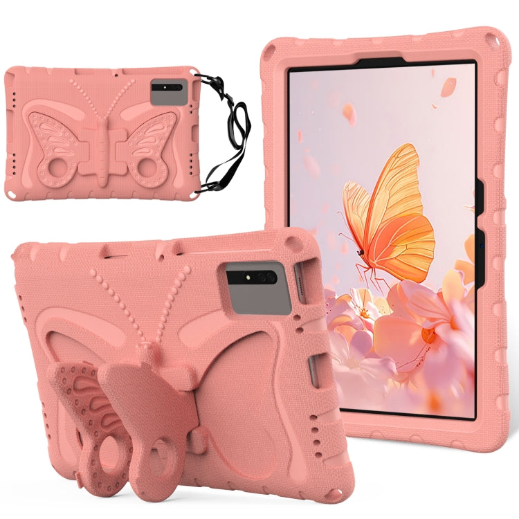 For Huawei MatePad SE 11 2024 Butterfly Bracket EVA Shockproof Tablet Case(Pink Orange) - Huawei by buy2fix | Online Shopping UK | buy2fix