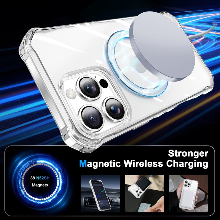 For iPhone 16 Pro Clear Wave MagSafe Holder Phone Case(Transparent) by buy2fix