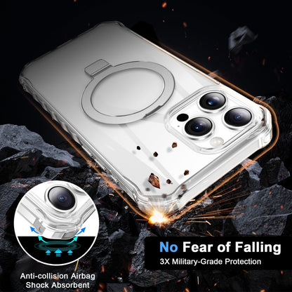 For iPhone 16 Pro Clear Wave MagSafe Holder Phone Case(Transparent) by buy2fix