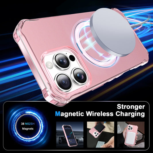 For iPhone 16 Pro Max Solid Color Wave MagSafe Holder Phone Case(Pink) by buy2fix