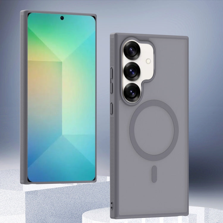 For Samsung Galaxy S25+ 5G Transparent TPU Hybrid PC Magsafe Phone Case(Grey) by buy2fix