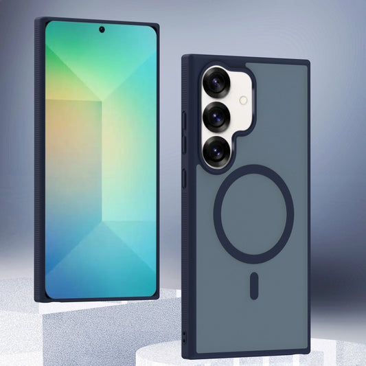 For Samsung Galaxy S25+ 5G Transparent TPU Hybrid PC Magsafe Phone Case(Blue) by buy2fix