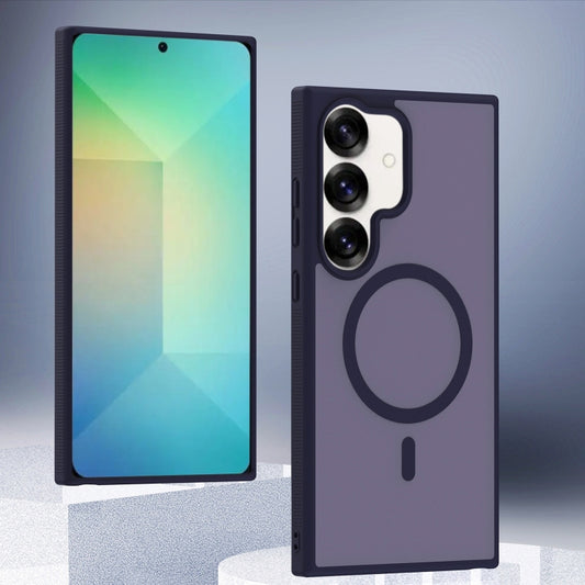 For Samsung Galaxy S25+ 5G Transparent TPU Hybrid PC Magsafe Phone Case(Purple) by buy2fix