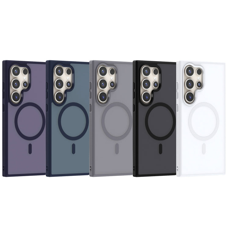 For Samsung Galaxy S25 5G Transparent TPU Hybrid PC Magsafe Phone Case(Purple) by buy2fix