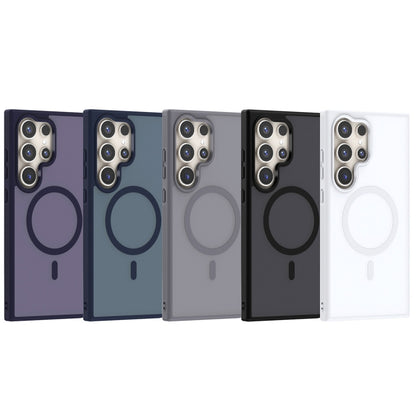 For Samsung Galaxy S25 5G Transparent TPU Hybrid PC Magsafe Phone Case(Purple) by buy2fix