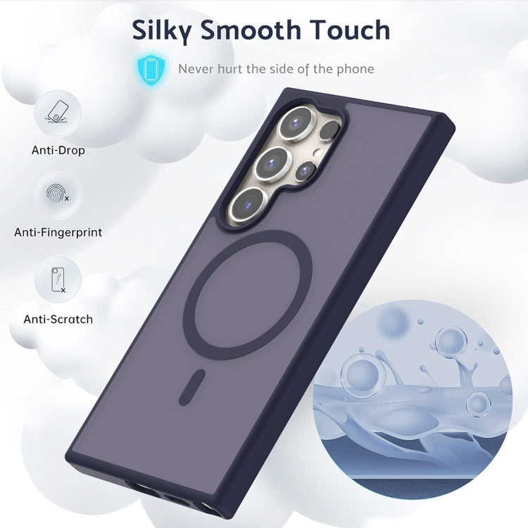 For Samsung Galaxy S25+ 5G Transparent TPU Hybrid PC Magsafe Phone Case(Blue) by buy2fix