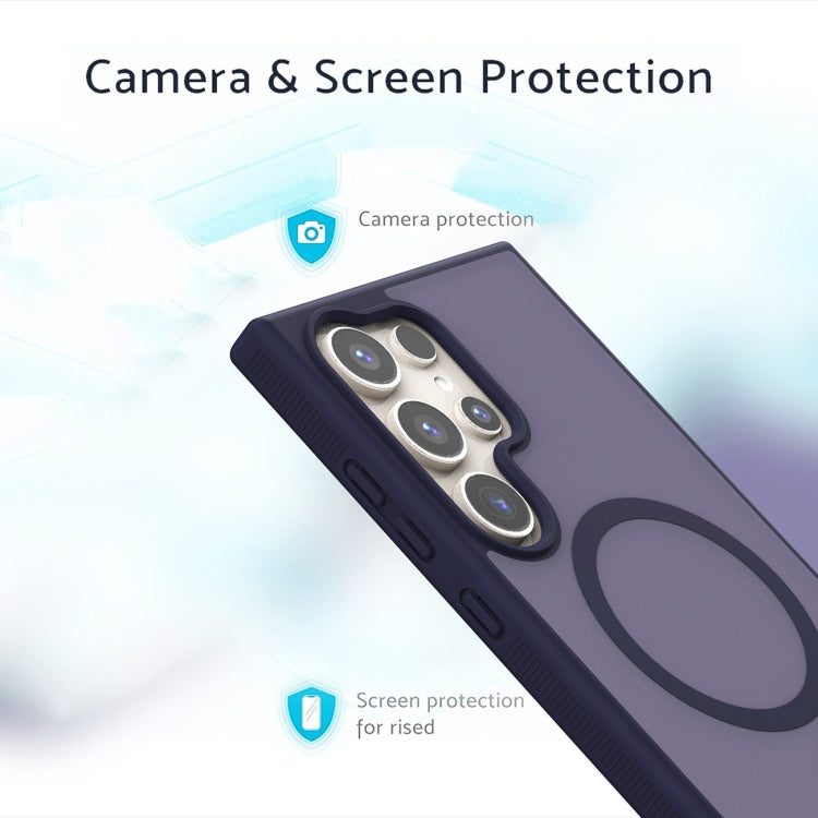 For Samsung Galaxy S25+ 5G Transparent TPU Hybrid PC Magsafe Phone Case(Blue) by buy2fix