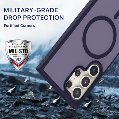 For Samsung Galaxy S25+ 5G Transparent TPU Hybrid PC Magsafe Phone Case(Blue) by buy2fix