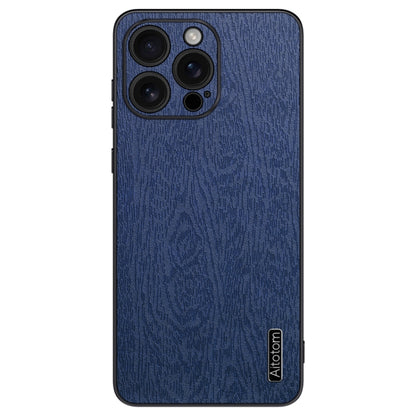 For iPhone 16 Pro Tree Bark Leather Shockproof Phone Case(Blue) - iPhone 16 Pro Cases by buy2fix | Online Shopping UK | buy2fix