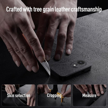 For iPhone 16e Tree Bark Leather Shockproof Phone Case(Blue) - iPhone 16e Cases by buy2fix | Online Shopping UK | buy2fix