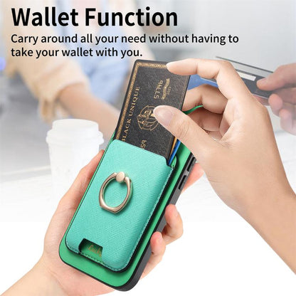 For iPhone Air Retro Cross Leather Card Bag MagSafe Phone Case(Green) - iPhone Air Cases by buy2fix | Online Shopping UK | buy2fix