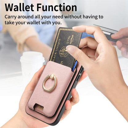 For iPhone 17 Pro Retro Cross Leather Card Bag MagSafe Phone Case(Pink) - iPhone 17 Pro Cases by buy2fix | Online Shopping UK | buy2fix