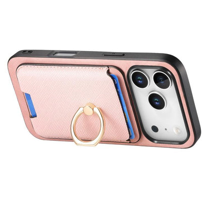For iPhone 17 Pro Max Retro Cross Leather Card Bag MagSafe Phone Case(Pink) - iPhone 17 Pro Max Cases by buy2fix | Online Shopping UK | buy2fix