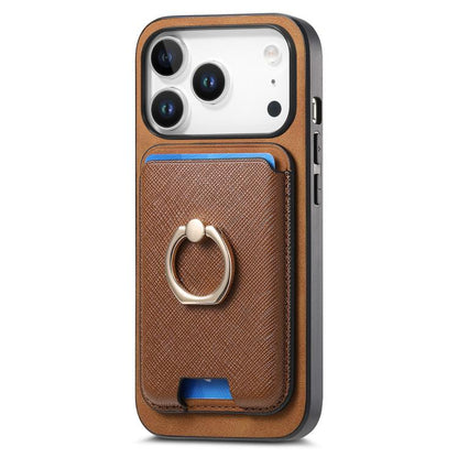 For iPhone 17 Pro Max Retro Cross Leather Card Bag MagSafe Phone Case(Brown) - iPhone 17 Pro Max Cases by buy2fix | Online Shopping UK | buy2fix