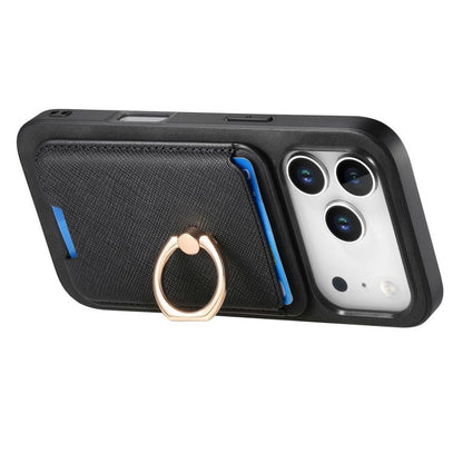 For iPhone 17 Pro Max Retro Cross Leather Card Bag MagSafe Phone Case(Black) - iPhone 17 Pro Max Cases by buy2fix | Online Shopping UK | buy2fix