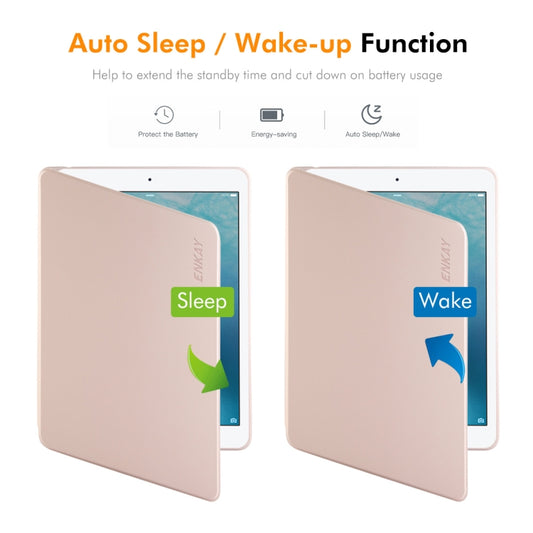 For iPad Air / Air 2 / 9.7 2017 / 2018 ENKAY 360 Rotation TPU Leather Smart Tablet Case with Pen Slot(Grey) by ENKAY