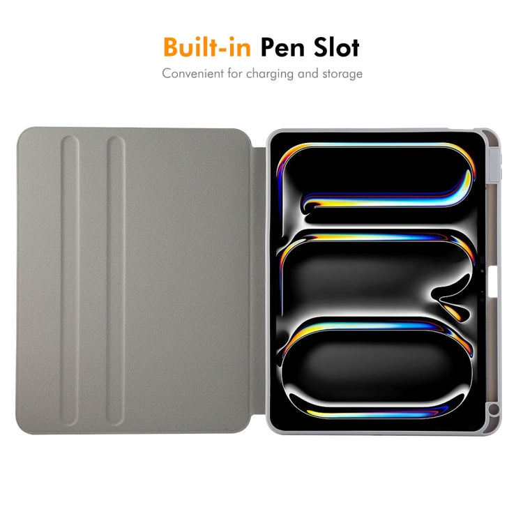 For iPad Air 11 2024 / 2025 / Air 10.9 2022 ENKAY 360 Rotation TPU Leather Smart Tablet Case with Pen Slot(Grey) by ENKAY