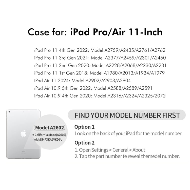 For iPad Air 11 2024 / 2025 / Air 10.9 2022 ENKAY 360 Rotation TPU Leather Smart Tablet Case with Pen Slot(Grey) by ENKAY