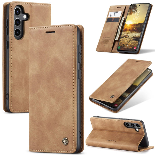 For Samsung Galaxy S24 FE 5G CaseMe 013 Multifunctional Horizontal Flip Leather Phone Case(Brown) - Galaxy S24 FE 5G Cases by CaseMe | Online Shopping UK | buy2fix