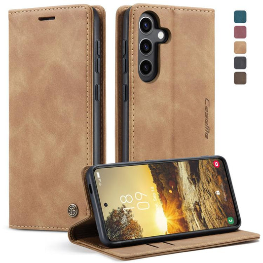 For Samsung Galaxy S24 FE 5G CaseMe 013 Multifunctional Horizontal Flip Leather Phone Case(Brown) by CaseMe
