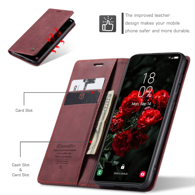 For Samsung Galaxy S24 FE 5G CaseMe 013 Multifunctional Horizontal Flip Leather Phone Case(Red) by CaseMe