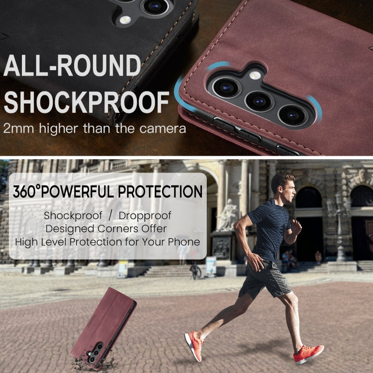 For Samsung Galaxy S24 FE 5G CaseMe 013 Multifunctional Horizontal Flip Leather Phone Case(Red) by CaseMe