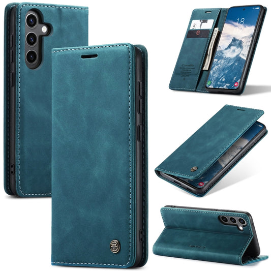 For Samsung Galaxy S24 FE 5G CaseMe 013 Multifunctional Horizontal Flip Leather Phone Case(Blue) by CaseMe