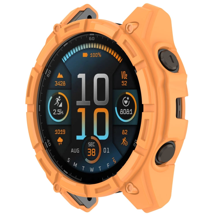 For Garmin Fenix 8 AMOLED 51mm Armor Hollow TPU Half Coverage Watch Protective Case(Orange) by buy2fix