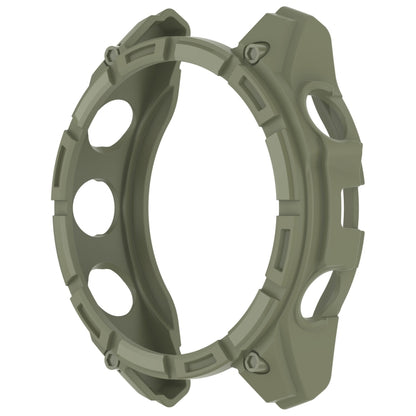 For Garmin Fenix 8 AMOLED 51mm Armor Hollow TPU Half Coverage Watch Protective Case(Juugle Green) by buy2fix
