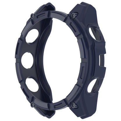 For Garmin Fenix 8 AMOLED 51mm Armor Hollow TPU Half Coverage Watch Protective Case(Midnight Blue) by buy2fix