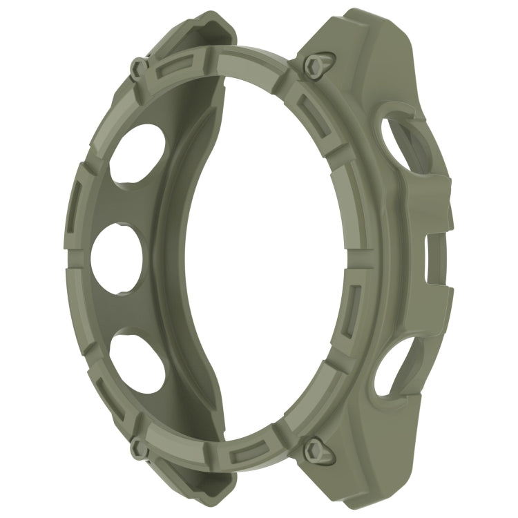 For Garmin Fenix 8 AMOLED 47mm Armor Hollow TPU Half Coverage Watch Protective Case(Juugle Green) by buy2fix