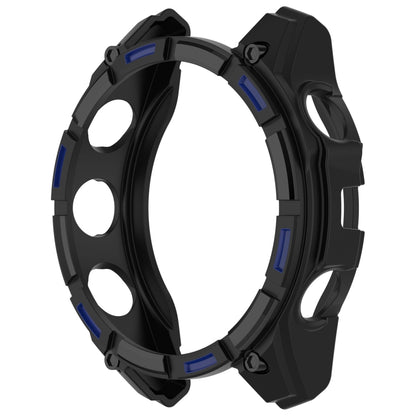 For Garmin Fenix 8 AMOLED 47mm Armor Hollow TPU Half Coverage Watch Protective Case(Black Blue) by buy2fix