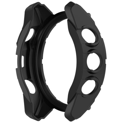 For Garmin Fenix 8 AMOLED 47mm Armor Hollow TPU Half Coverage Watch Protective Case(Black Green) by buy2fix