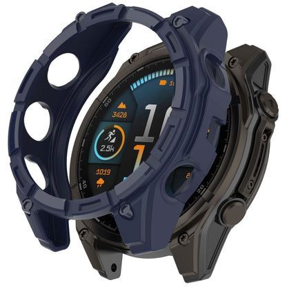 For Garmin Fenix 8 AMOLED 47mm Armor Hollow TPU Half Coverage Watch Protective Case(Midnight Blue) by buy2fix