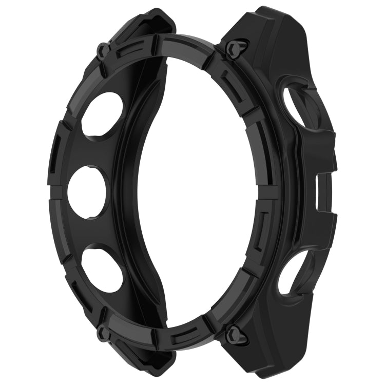 For Garmin Fenix 8 AMOLED 43mm Armor Hollow TPU Half Coverage Watch Protective Case(Black) by buy2fix