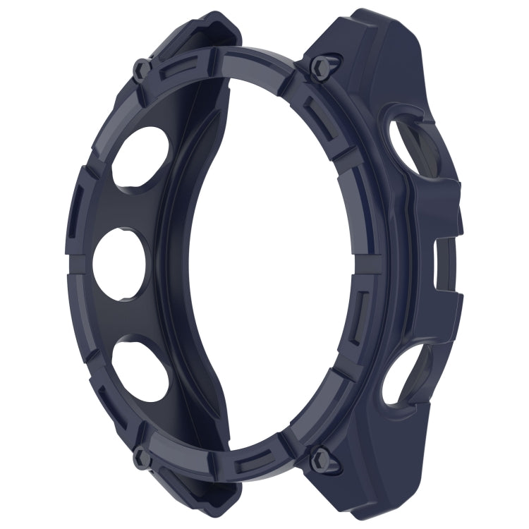 For Garmin Fenix 8 AMOLED 43mm Armor Hollow TPU Half Coverage Watch Protective Case(Midnight Blue) by buy2fix