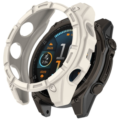 For Garmin Fenix 8 AMOLED 43mm Armor Hollow TPU Half Coverage Watch Protective Case(Starlight) by buy2fix